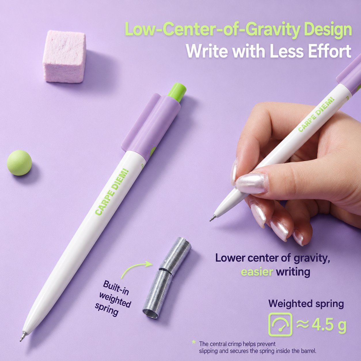 Taro Pie Color-Block Gel Pen Set (3 Pcs)