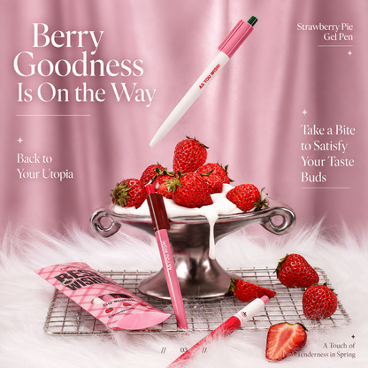Strawberry Pie Color-Block Gel Pen Set (3 Pcs)
