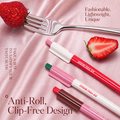 Strawberry Pie Color-Block Gel Pen Set (3 Pcs)