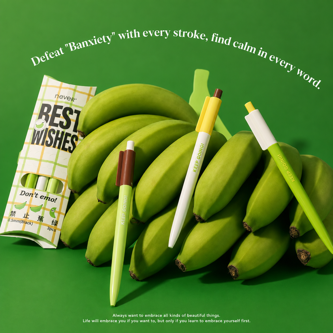 Banana Pie Color-Block Gel Pen Set (3 Pcs)