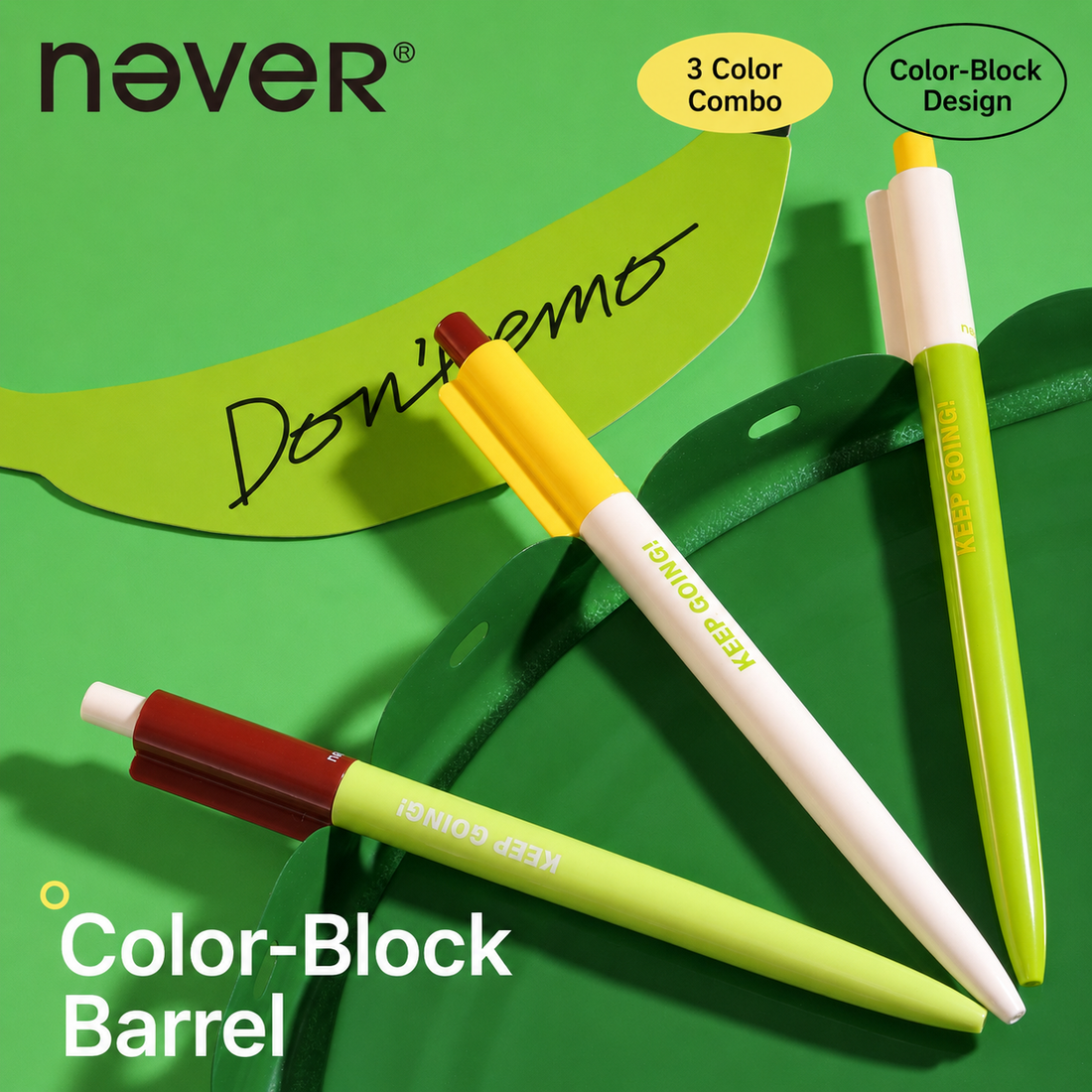 Banana Pie Color-Block Gel Pen Set (3 Pcs)
