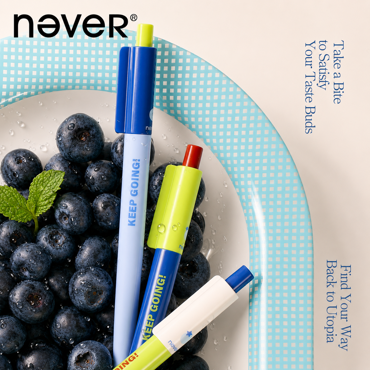 Blueberry Pie Color-Block Gel Pen Set (3 Pcs)