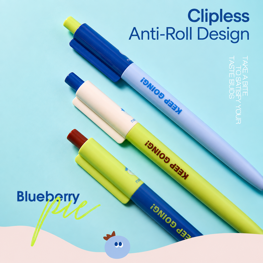 Blueberry Pie Color-Block Gel Pen Set (3 Pcs)