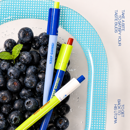 Blueberry Pie Color-Block Gel Pen Set (3 Pcs)