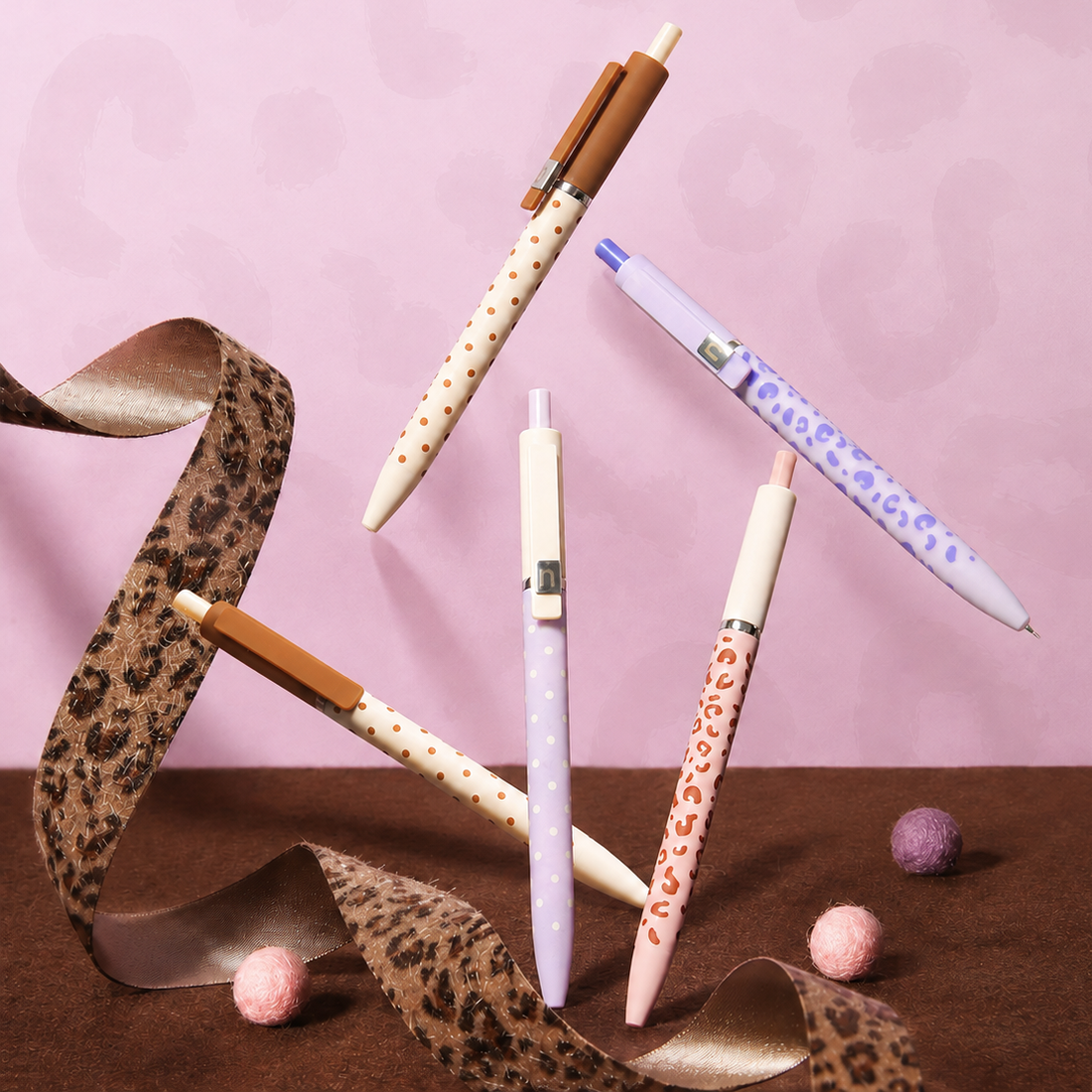 Star Marker Gel Pen Dot & Leopard Series (2 Pcs Set)