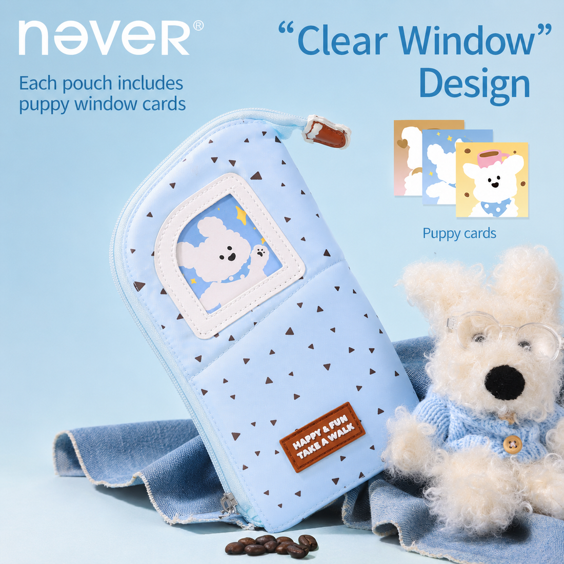 Coffee Puppy Standing Pencil Pouch 2-in-1 by never - lifestyle stationery view for journaling writing tool | Lumiyear