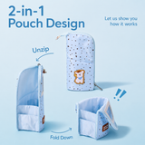 Coffee Puppy Standing Pencil Pouch 2-in-1 Fold-Down Pen Cup