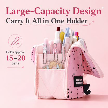 Yarn Kitten Standing Pencil Pouch 2-in-1 Fold-Down Pen Cup