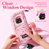 Yarn Kitten Standing Pencil Pouch 2-in-1 Fold-Down Pen Cup
