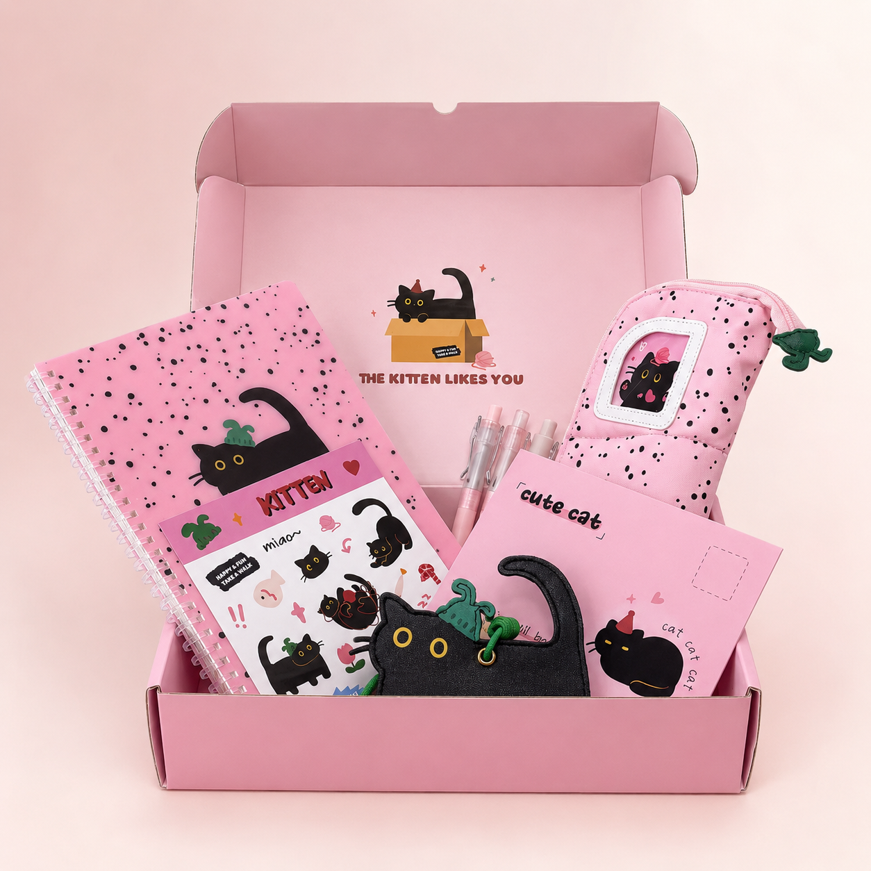 Yarn Kitten Aesthetic Stationery Gift Box Set (7 Items) by never - detail view for stationery gift set | Lumiyear