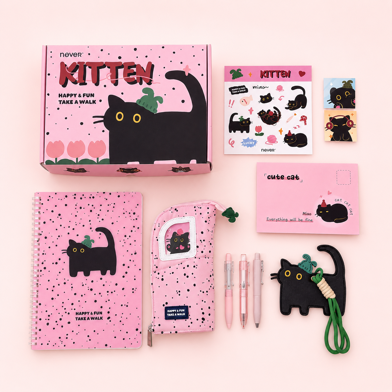 Yarn Kitten Aesthetic Stationery Gift Box Set (7 Items) by never - main product view for stationery gift set | Lumiyear