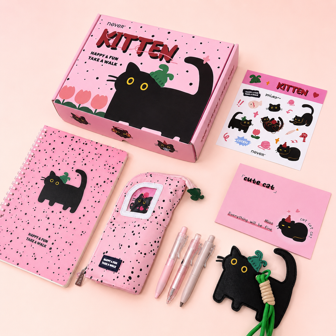 Yarn Kitten Aesthetic Stationery Gift Box Set (7 Items) by never - inside detail for stationery gift set | Lumiyear