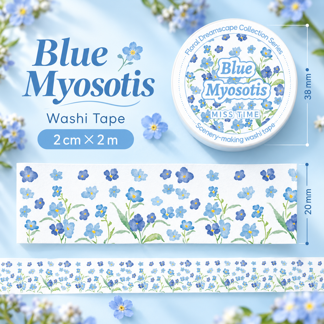 Floral Scenery Botanical Washi Tape (20mm x 2m)