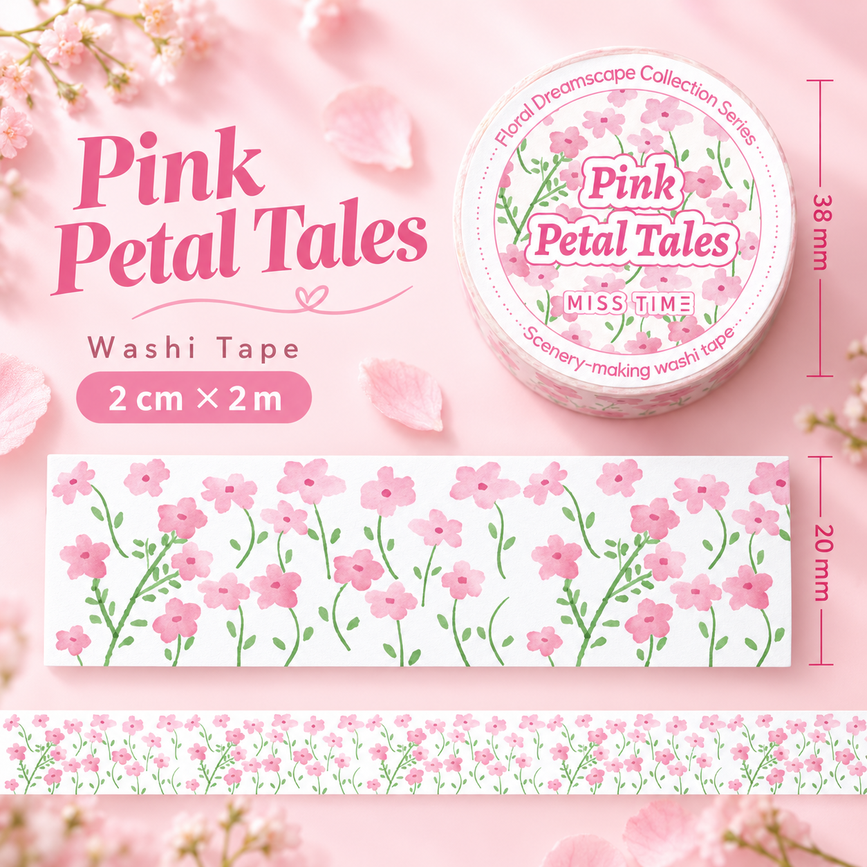 Floral Scenery Botanical Washi Tape (20mm x 2m)