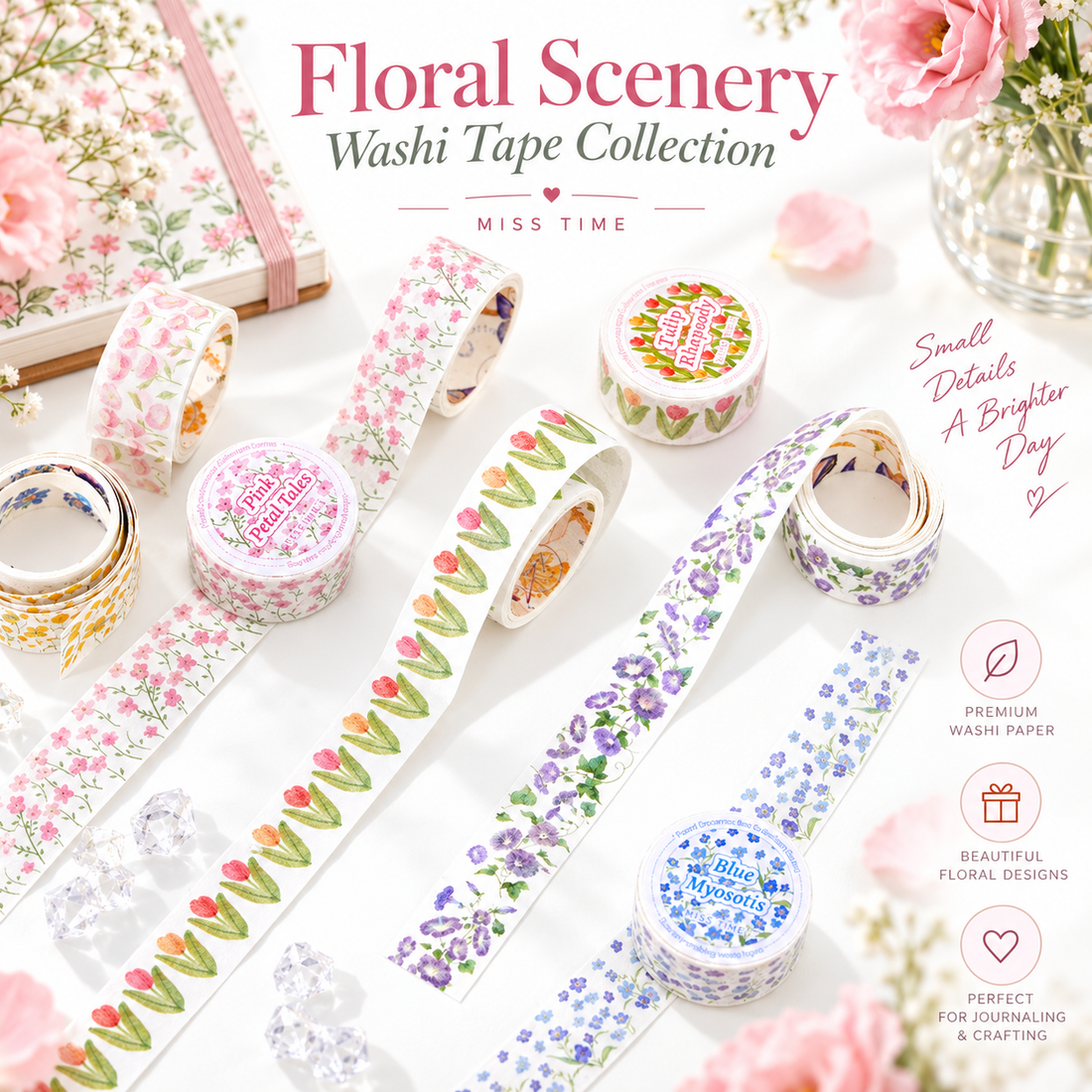 Floral Scenery Botanical Washi Tape (20mm x 2m)