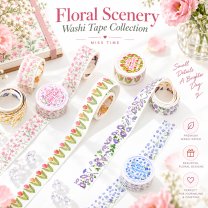 Floral Scenery Botanical Washi Tape (20mm x 2m)