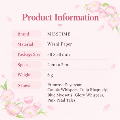 Floral Scenery Botanical Washi Tape (20mm x 2m)