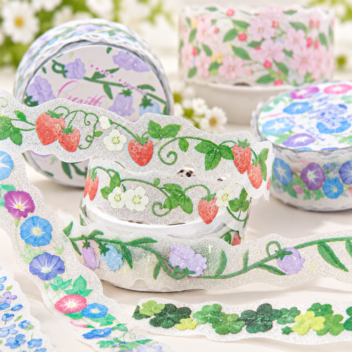 Flower Vine Story Glitter PET Tape (15mm x 2m)