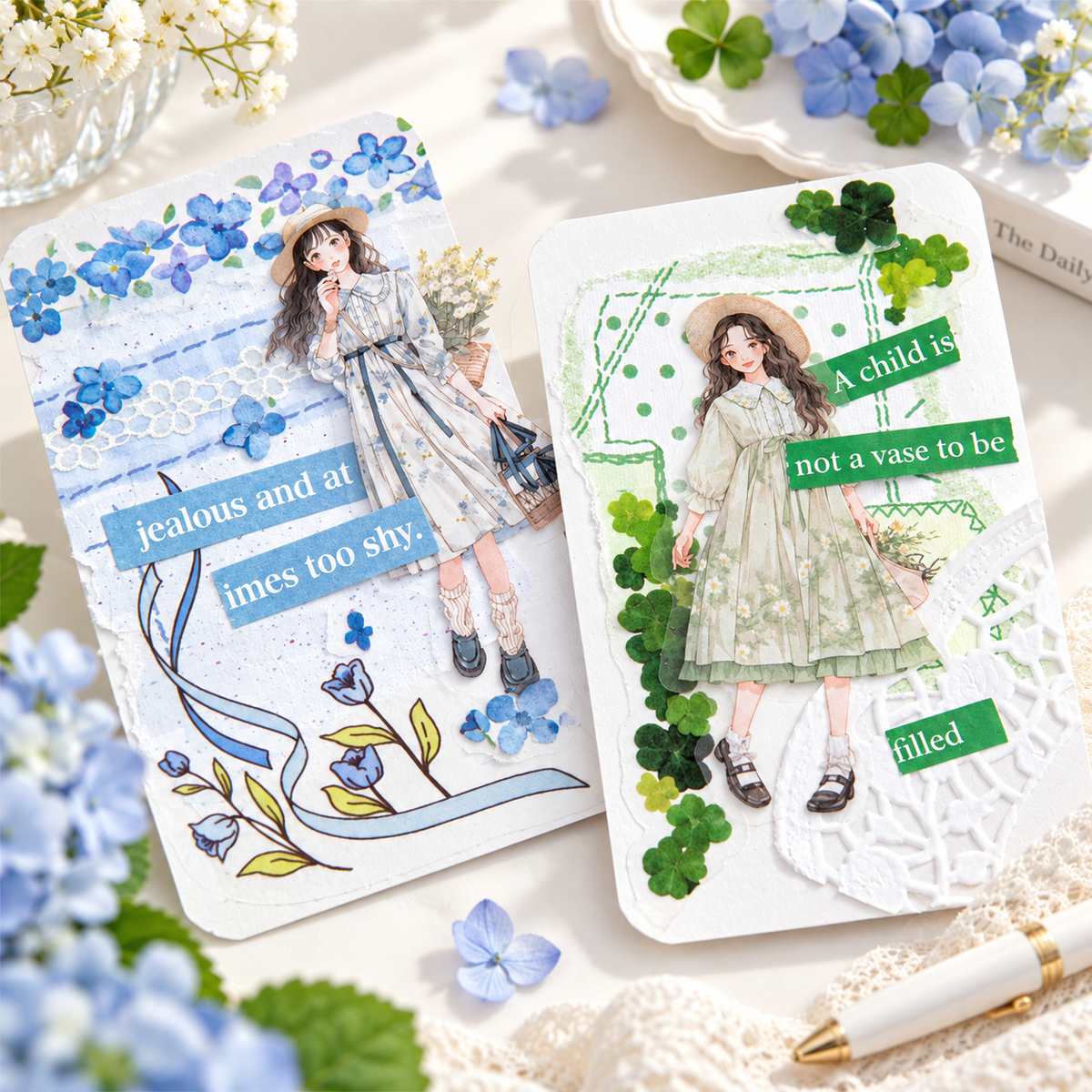 Flower Vine Story Glitter PET Tape (15mm x 2m)