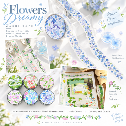 Flower Vine Story Glitter PET Tape (15mm x 2m)