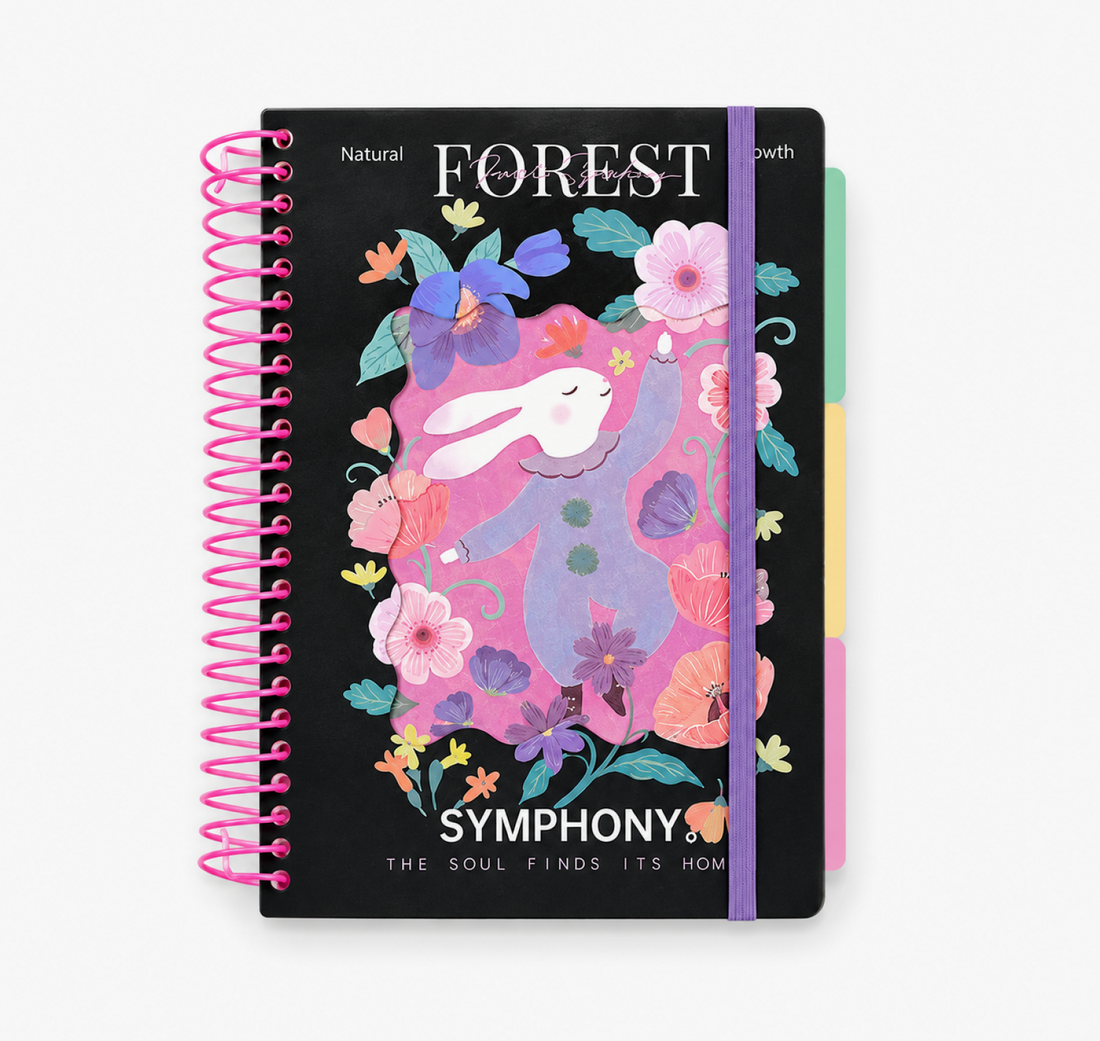 "Symphony of the Wild" A5 Large Spiral Notebook by inrik - inside detail for journaling notebook | Lumiyear