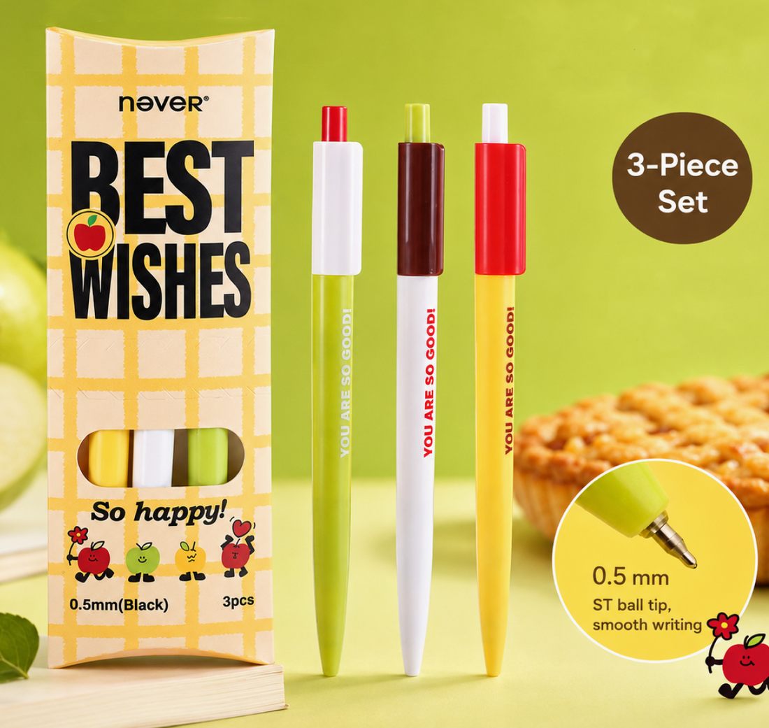 Apple Pie Color-Block Gel Pen Set (3 Pcs)