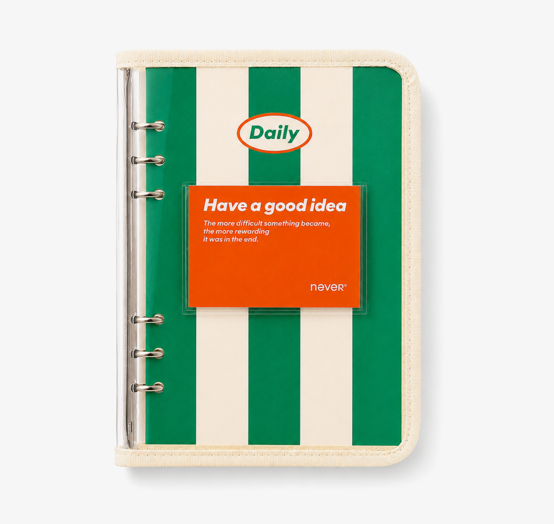 A5 Clear PVC Ring Binder Notebook ｜Undated Daily Planner by never - color option view for journaling notebook | Lumiyear