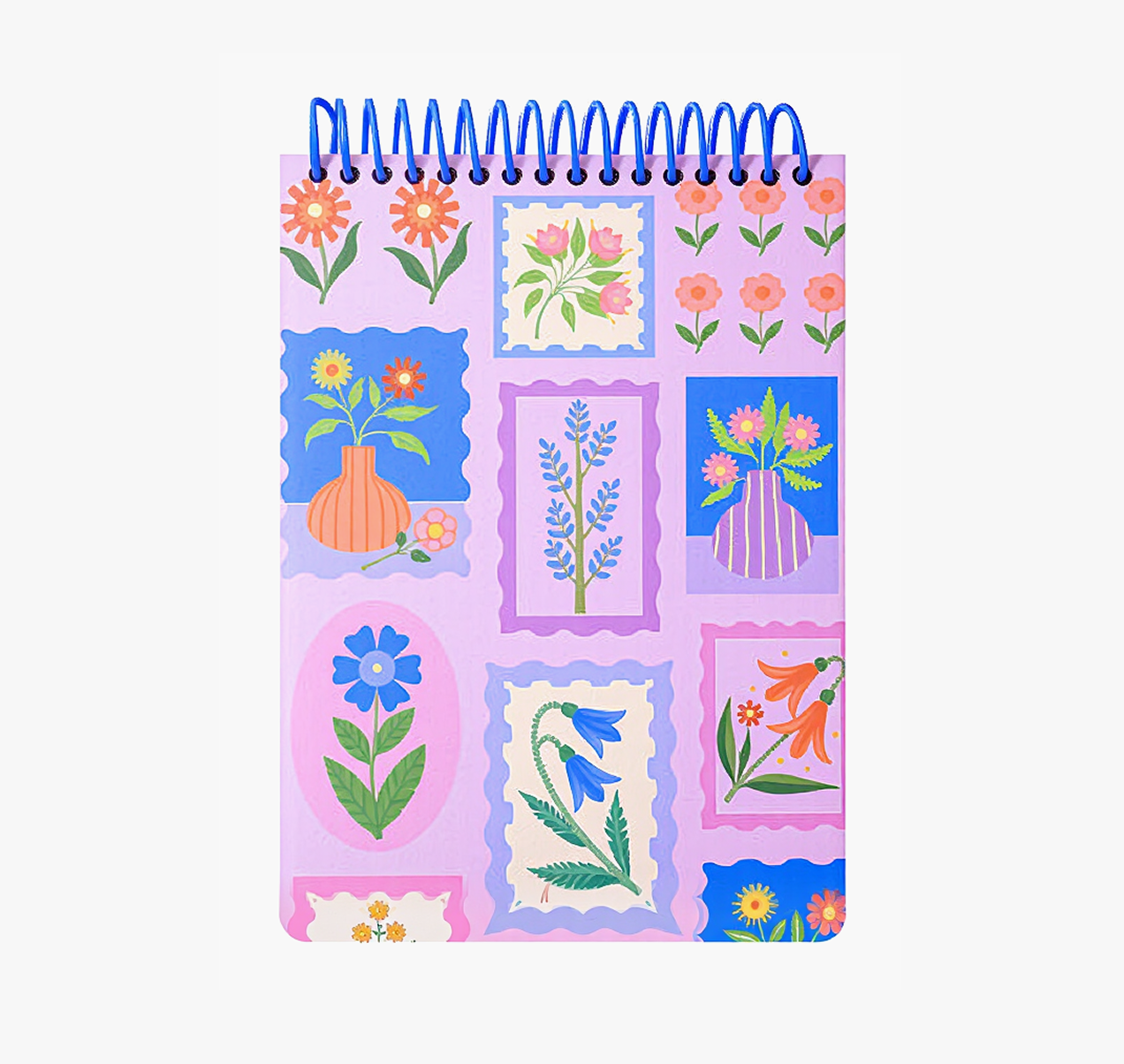 "Pastoral Florals" A5 Top-Flip Spiral Notebook by inrik - packaging view for journaling notebook | Lumiyear