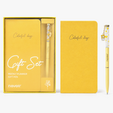 Garden Series Slim Weekly Planner & Crystal Charm Gel Pen Gift Set