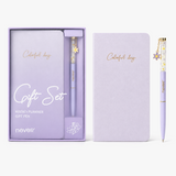 Garden Series Slim Weekly Planner & Crystal Charm Gel Pen Gift Set