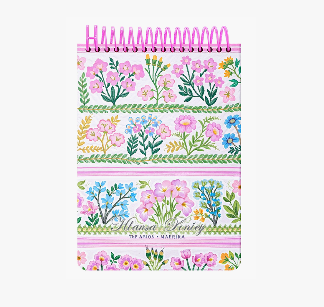 "Pastoral Florals" A5 Top-Flip Spiral Notebook by inrik - color option view for journaling notebook | Lumiyear