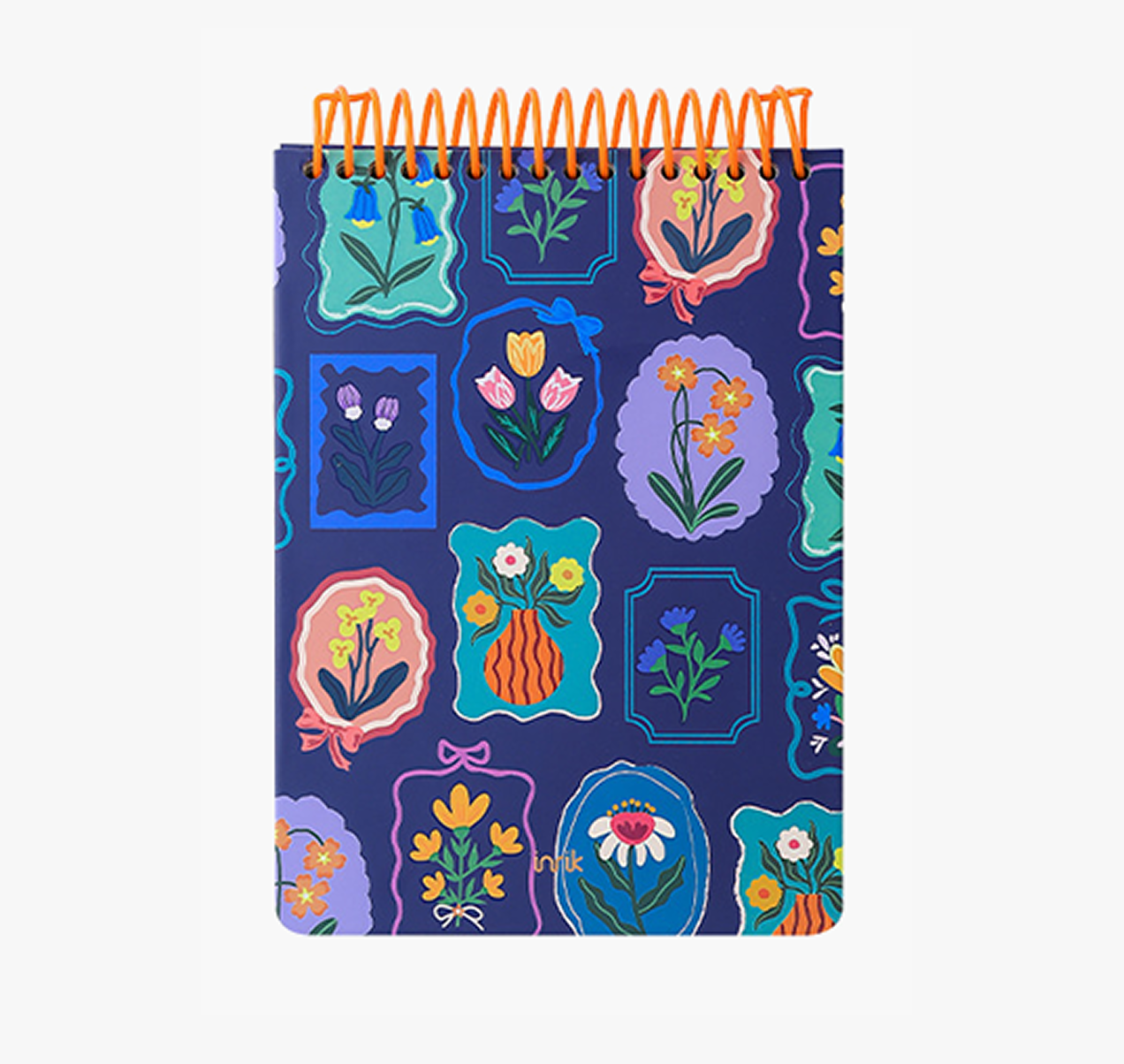 "Pastoral Florals" A5 Top-Flip Spiral Notebook by inrik - main product view for journaling notebook | Lumiyear