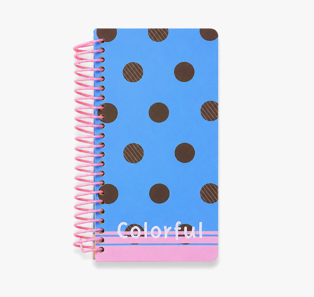 "Polka Dot Series" Soft Spiral Notebook by inrik - color option view for journaling notebook | Lumiyear