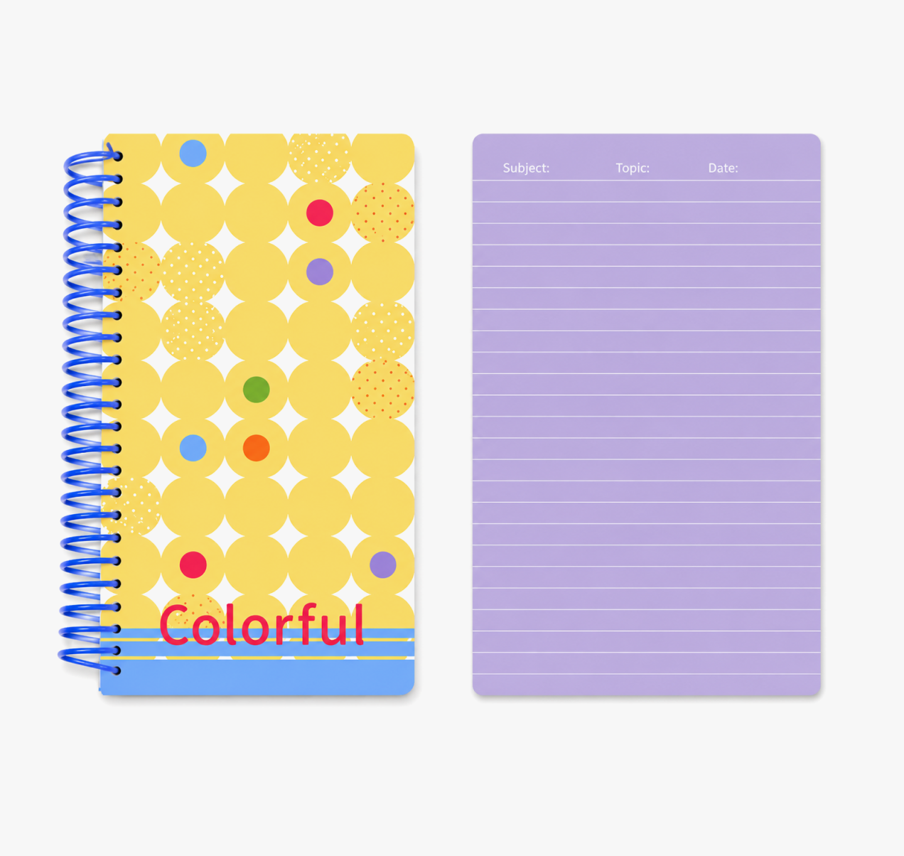 "Polka Dot Series" Soft Spiral Notebook by inrik - color option view for journaling notebook | Lumiyear
