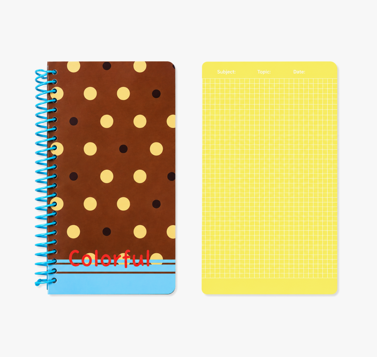 "Polka Dot Series" Soft Spiral Notebook by inrik - color option view for journaling notebook | Lumiyear
