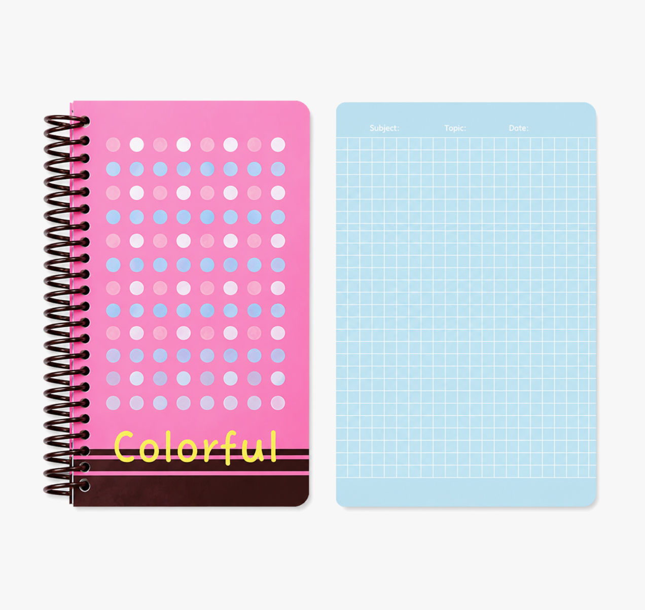 "Polka Dot Series" Soft Spiral Notebook by inrik - color option view for journaling notebook | Lumiyear