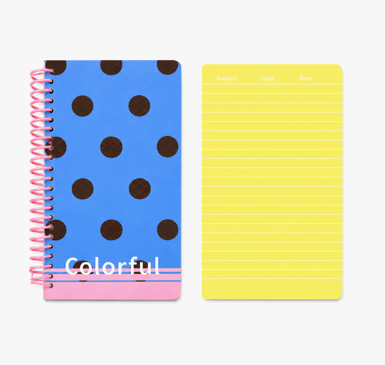 "Polka Dot Series" Soft Spiral Notebook by inrik - color option view for journaling notebook | Lumiyear