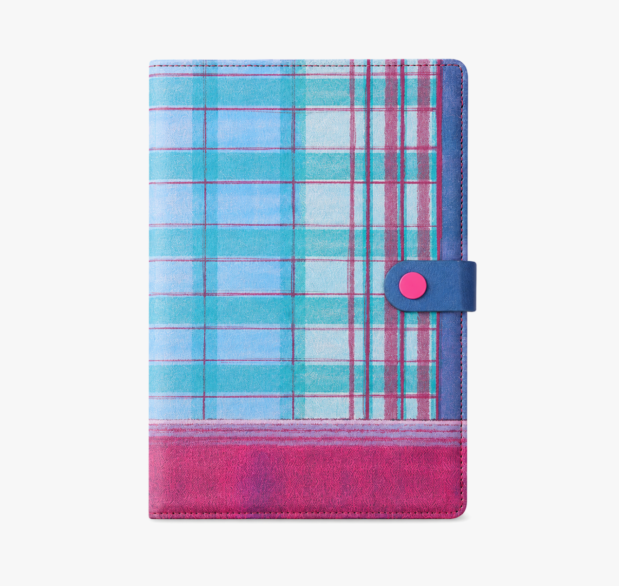 "Plaid Series" B5 Snap-Closure PU Leather Notebook by inrik - color option view for journaling notebook | Lumiyear
