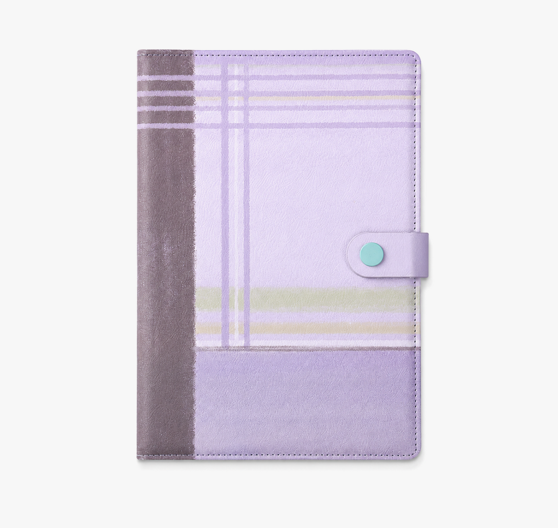 "Plaid Series" B5 Snap-Closure PU Leather Notebook by inrik - color option view for journaling notebook | Lumiyear