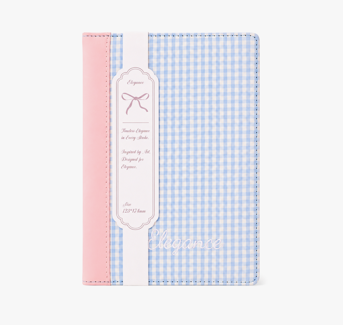 "Elegance Stitching" B6 Plaid Fabric & Leather Journal by ledai - color option view for journaling notebook | Lumiyear