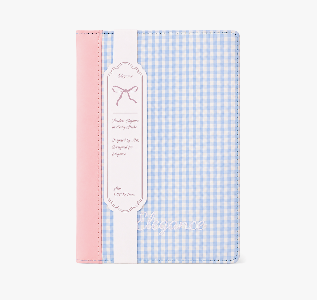 "Elegance Stitching" B6 Plaid Fabric & Leather Journal by ledai - color option view for journaling notebook | Lumiyear