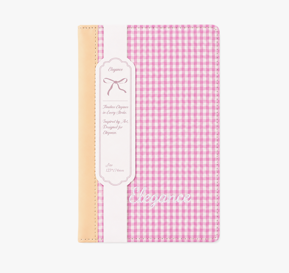 "Elegance Stitching" B6 Plaid Fabric & Leather Journal