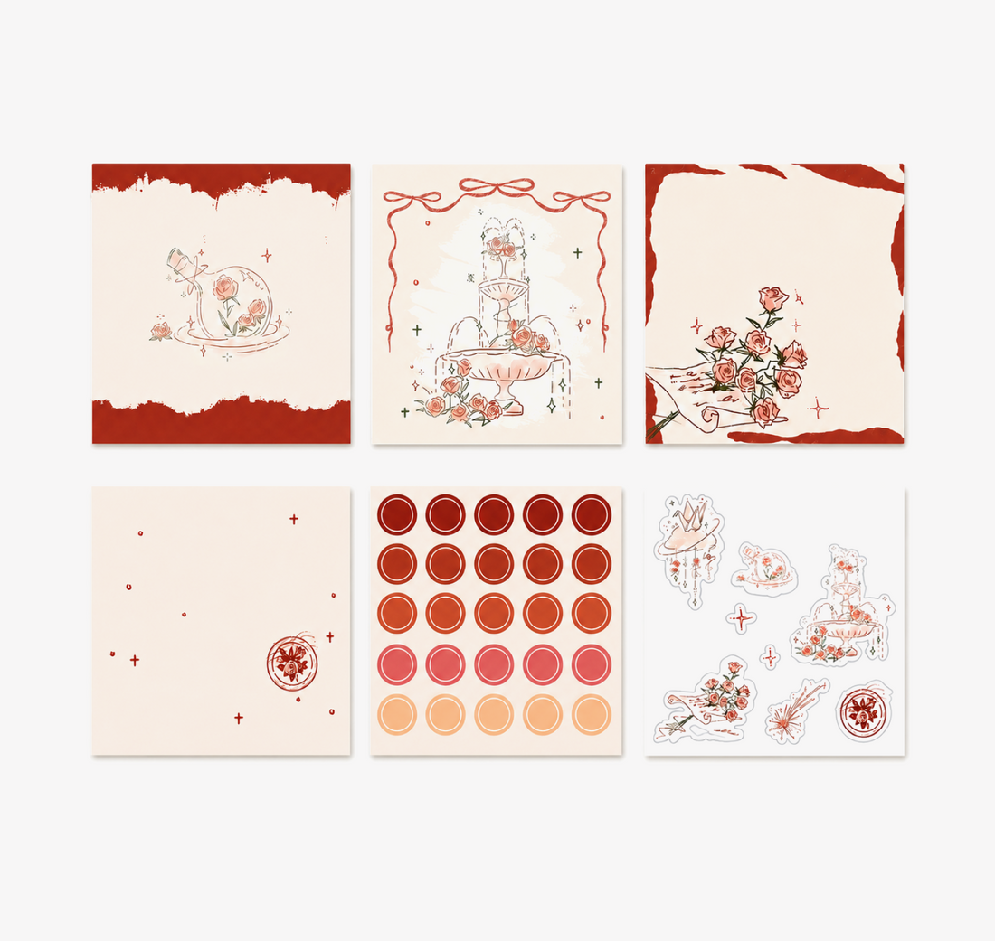 "Rose's Letter" Series Premium Memo Pad by mr.paper - color option view for aesthetic stationery | Lumiyear