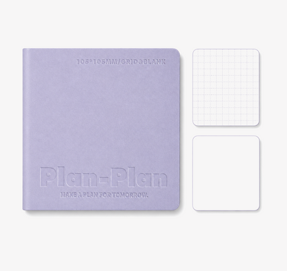 CUBE Series Softcover Square Notebook | Pocket Grid & Blank Journal