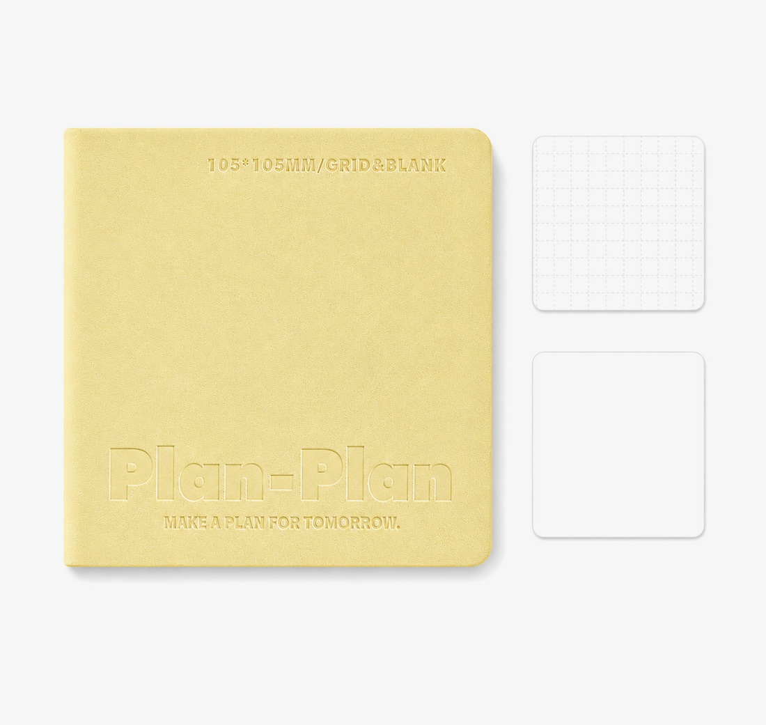 CUBE Series Softcover Square Notebook | Pocket Grid & Blank Journal