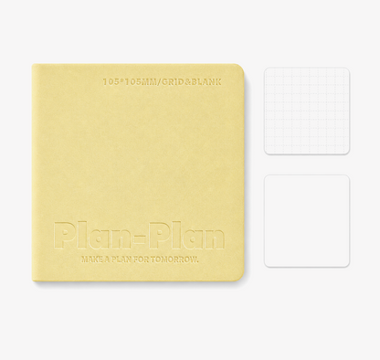 CUBE Series Softcover Square Notebook | Pocket Grid & Blank Journal