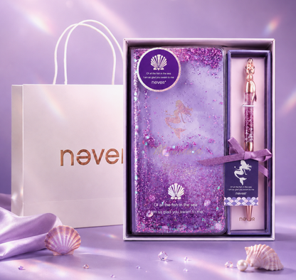 Mermaid Magic Liquid Glitter Journal & Gel Pen Gift Set