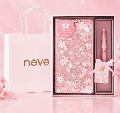 Sakura Spring Liquid Glitter Journal & Gel Pen Gift Set