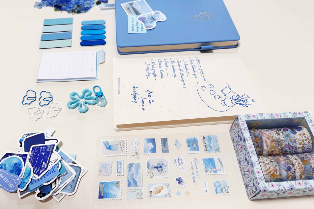 Blue Stationery Set - color option view for aesthetic stationery | Lumiyear