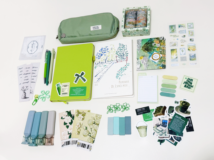 Green Stationery Set | Botanical Forest Journal Gift Box